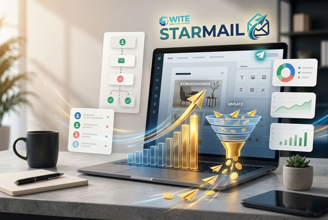 Modernes E-Mail-Marketing-Dashboard mit Newsletter-Editor, Automationen und Statistiken